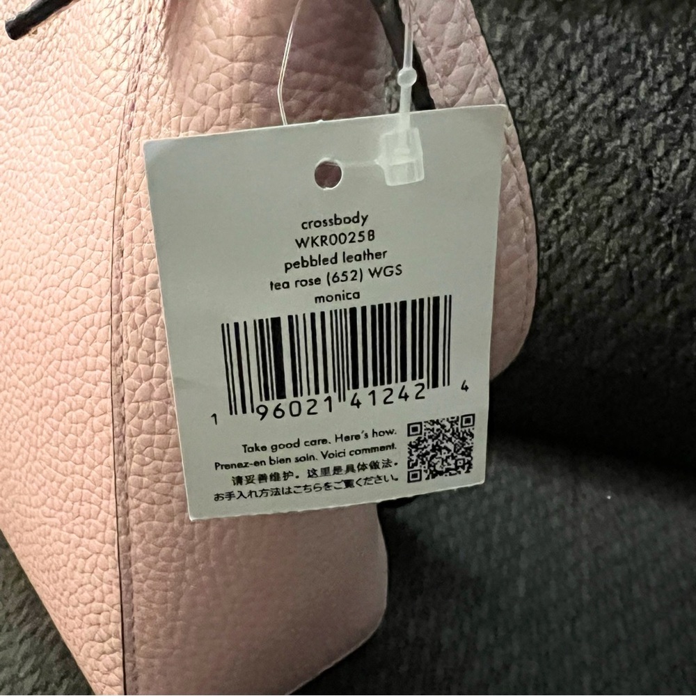 Kate Spade Monica Pebbled Leather Crossbody Bag Purse Tea Rose WKR00258 - Picture 8 of 9